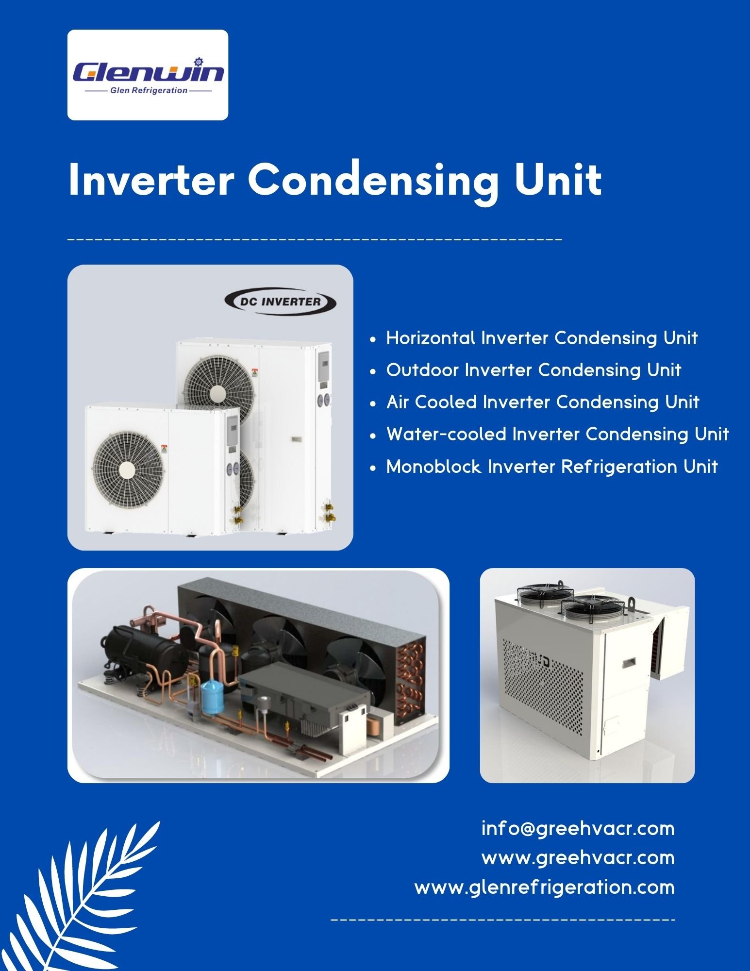 Inverter condensing unit commercial refrigeration condensing unit