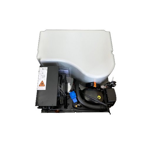 Top mount refrigeration unit for upright freezer