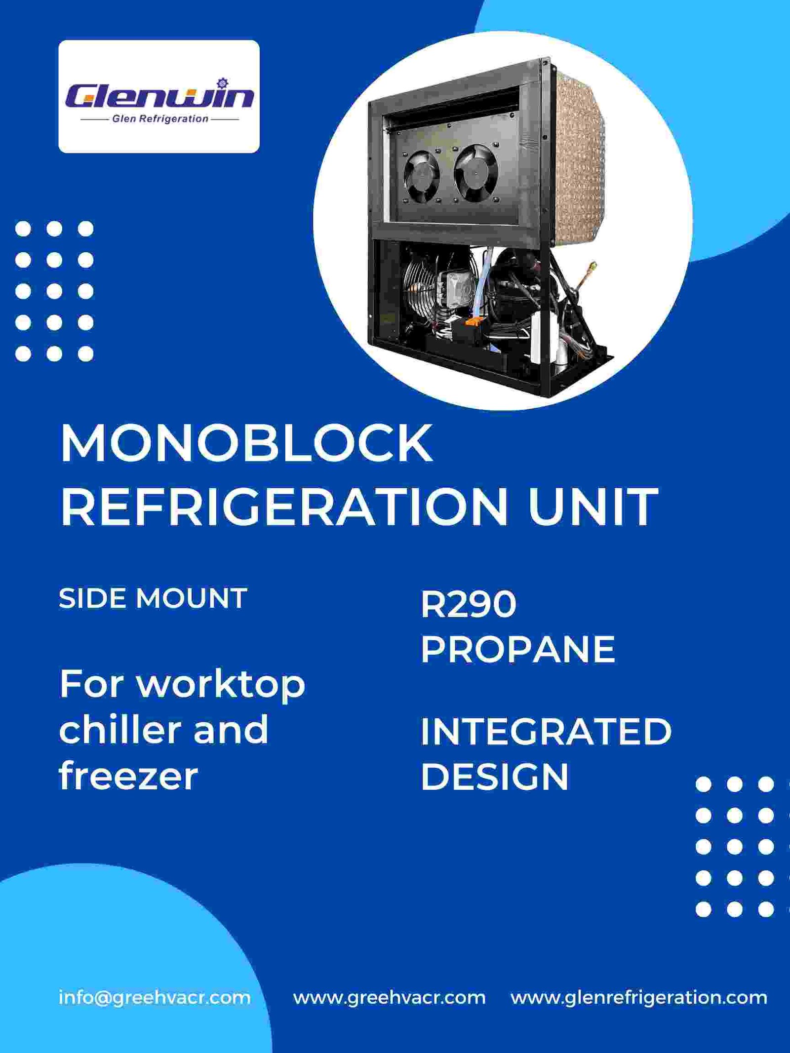 Side mount monoblock refrigeration unit specification Glen Refrigeration