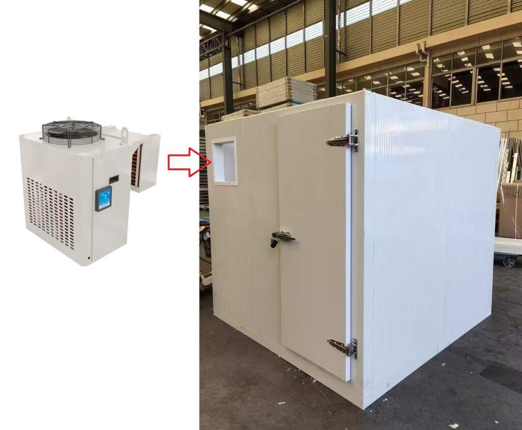 Wall-mounted monoblock refrigeration unit installation
