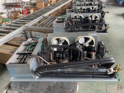 Refrigeration rotary compressor application for horizontal condensing unit