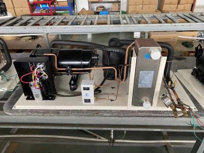 Refrigeration rotary compressor for water cooled condensing unit